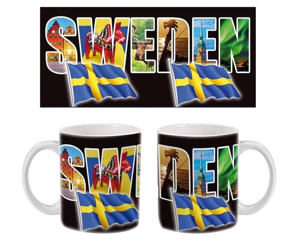 Mugg med text Sweden