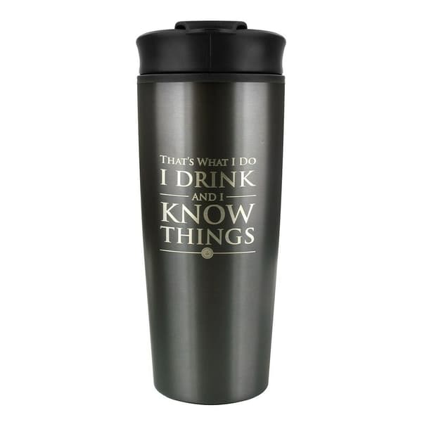 Game of Thrones - "Jag dricker och jag vet saker" Resemugg i metall