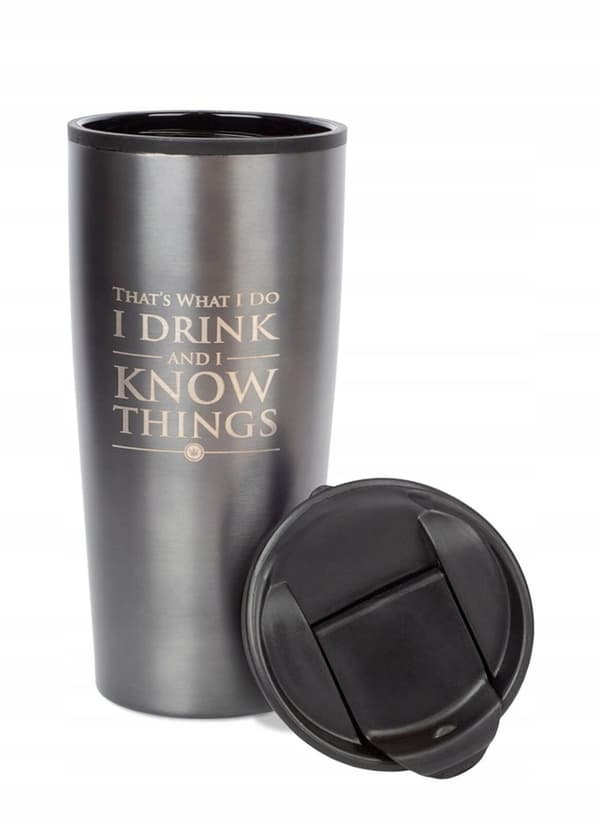 Game of Thrones - "Jag dricker och jag vet saker" Resemugg i metall