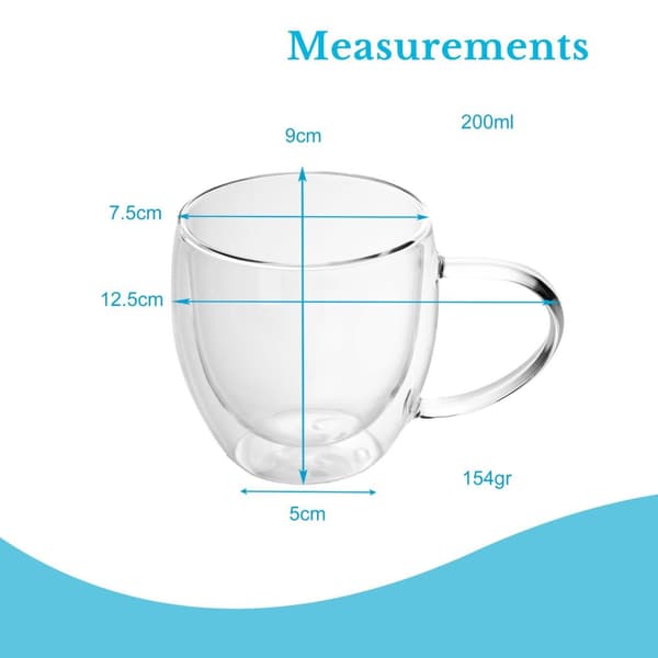 Dubbelväggigt Termiskt Glas Set Borosilikatglas Kaffeglas Teglas Latte Macchiato Tekoppar Kaffekoppar 200-300ml