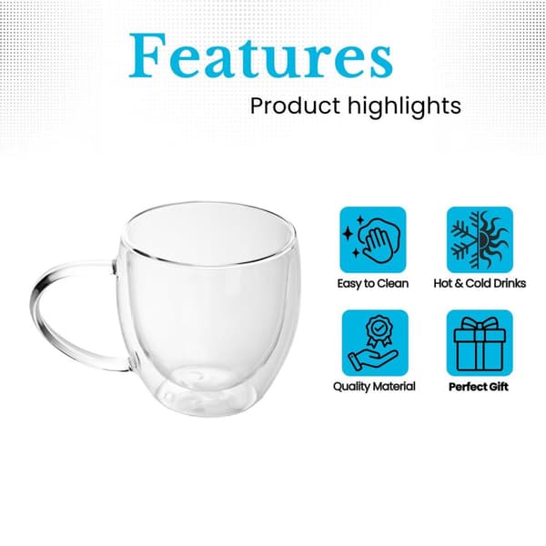 Dubbelväggigt Termiskt Glas Set Borosilikatglas Kaffeglas Teglas Latte Macchiato Tekoppar Kaffekoppar 200-300ml
