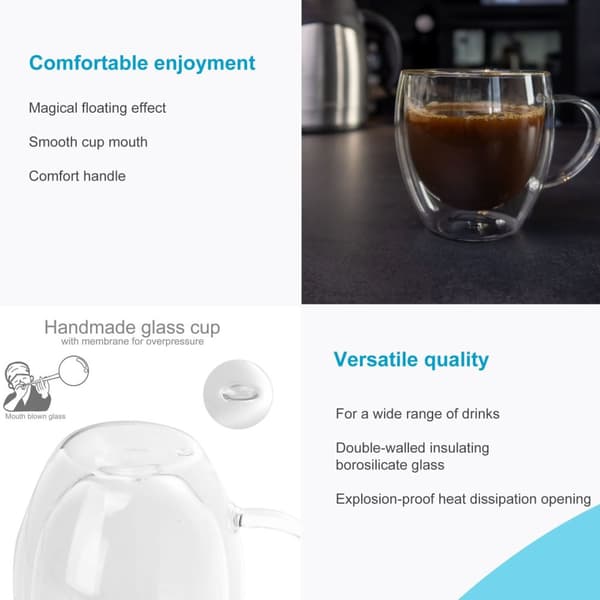 Dubbelväggigt Termiskt Glas Set Borosilikatglas Kaffeglas Teglas Latte Macchiato Tekoppar Kaffekoppar 200-300ml