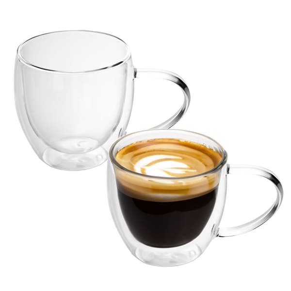 Dubbelväggigt Termiskt Glas Set Borosilikatglas Kaffeglas Teglas Latte Macchiato Tekoppar Kaffekoppar 200-300ml 2x 300ml