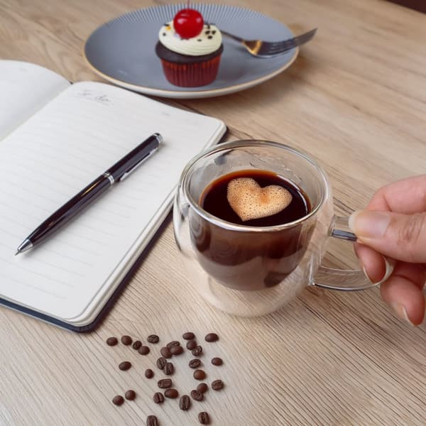 Dubbelväggigt Termiskt Glas Set Borosilikatglas Kaffeeglas Teglas Latte Macchiato Tekoppar Kaffekoppar 100-150ml