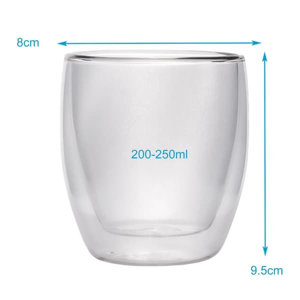 Dobbeltvegget Termoglass sett med Kaffeeglass i borosilikatglass Latte Macchiato-tekopper Teeglas Kaffekopper 200-300 ml