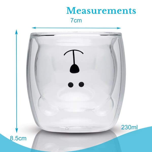 Dubbelväggigt Termiskt Glas Set Borosilikatglas Kaffeglas Teglas Latte Macchiato Tekoppar Kaffekoppar Design av björn 230ml