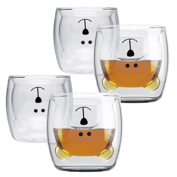 Dubbelväggigt Termiskt Glas Set Borosilikatglas Kaffeglas Teglas Latte Macchiato Tekoppar Kaffekoppar Design av björn 230ml