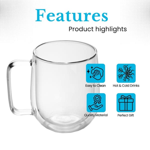 Dubbelväggigt Termiskt Glas Set Borosilikatglas Kaffeglas Teglas Latte Macchiato Tekoppar Kaffekoppar 250ml