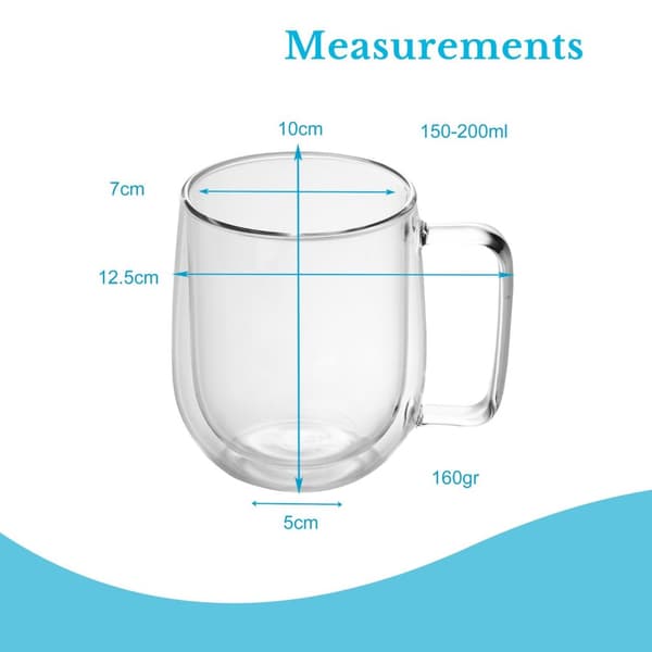 Dubbelväggigt Termiskt Glas Set Borosilikatglas Kaffeglas Teglas Latte Macchiato Tekoppar Kaffekoppar 250ml