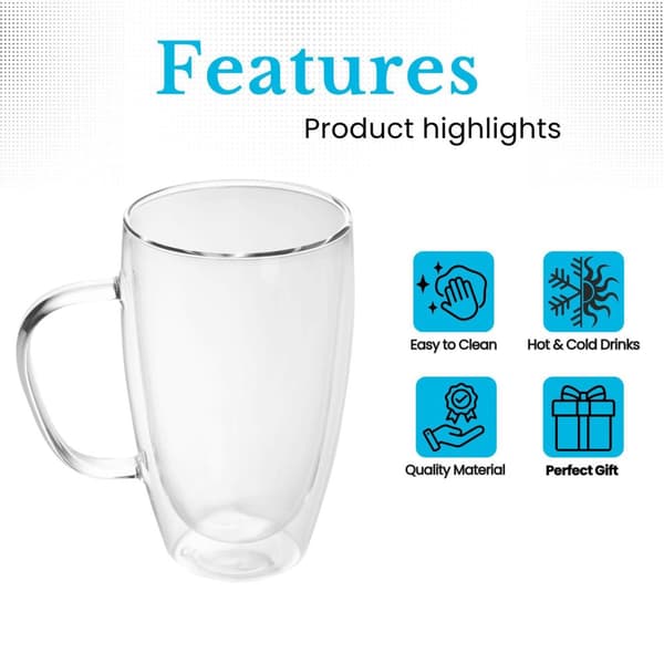 Dubbelväggigt Termiskt Glas Set Borosilikatglas Kaffeglas Teglas Latte Macchiato Tekoppar Kaffekoppar