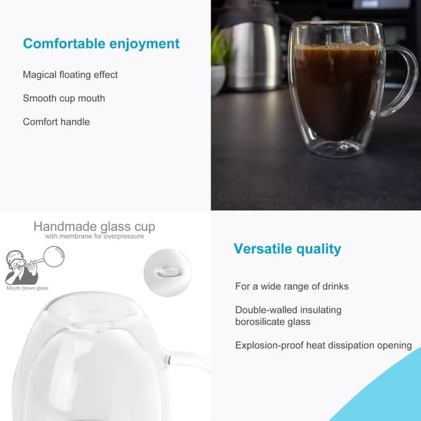 Dubbelväggigt Termiskt Glas Set Borosilikatglas Kaffeglas Teglas Latte Macchiato Tekoppar Kaffekoppar