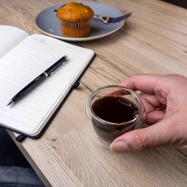 4x dubbelväggigt transparent espressoglas kaffeglas teglas termoglas dekorativt glas