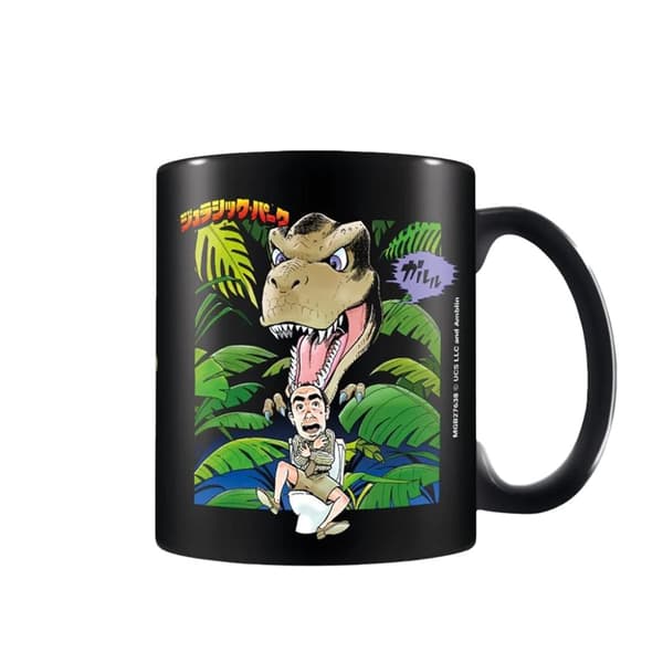 Jurassic Park Caught On The Toilet Anime Mug Black/Green/Brown One Size