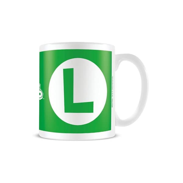 Super Mario Luigi Initial Mug Green/White One Size
