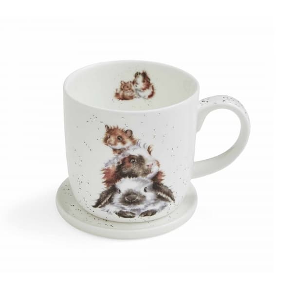 Piggy in the Middle Mug & Saucer, 31cl - Royal Worcester