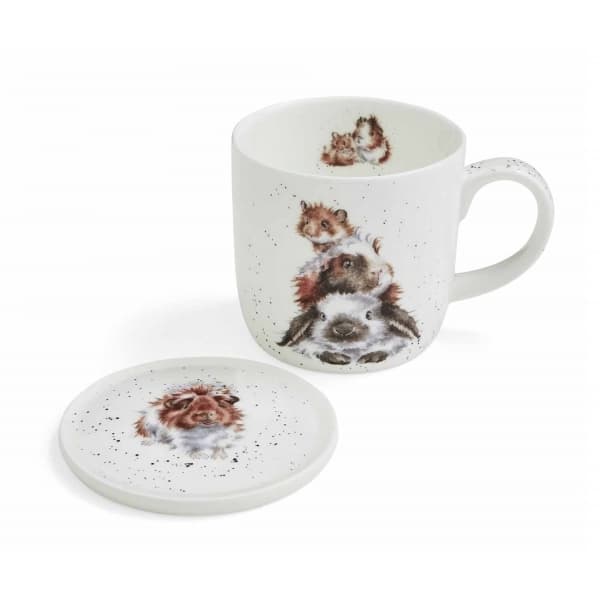 Piggy in the Middle Mug & Saucer, 31cl - Royal Worcester