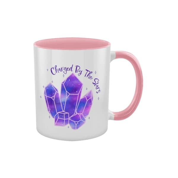 Grindstore Charged By The Stars Inner Two Tone Mug White/Pink One Size