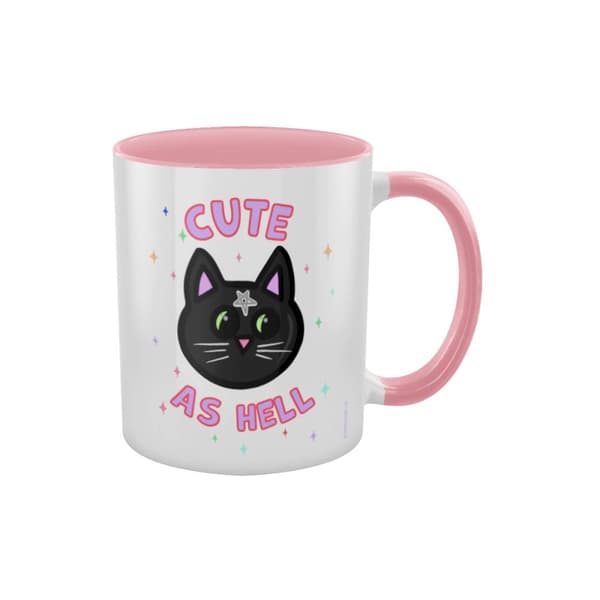 Grindstore Cute As Hell Inner Two Tone Mug White/Pink One Size