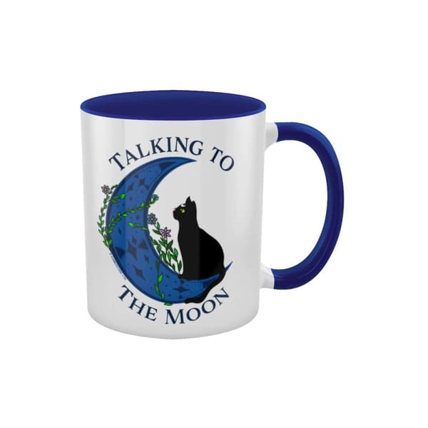 Grindstore Talking To The Moon Inner Tvåfärgad mugg White/Blue One Size