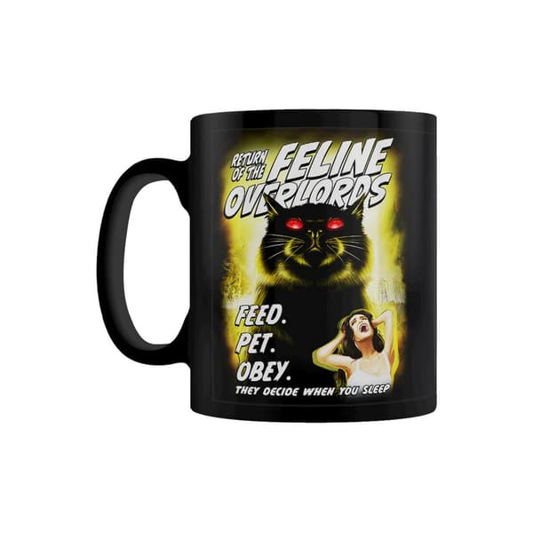 Horror Cats Feline Overlords Vintage Mug Black/Yellow One Size