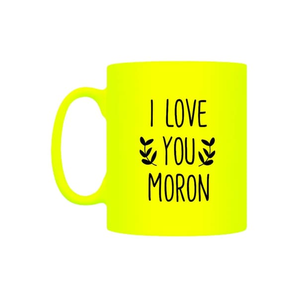 Grindstore I Love You Moron Neon Mug