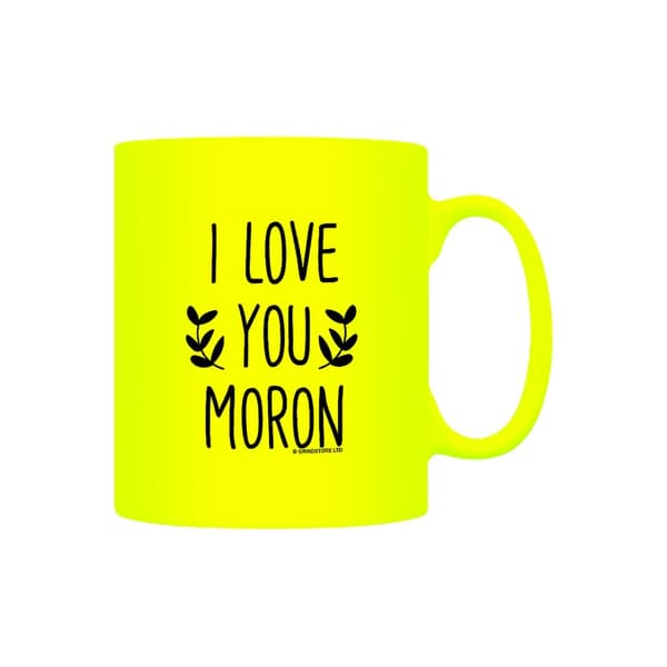 Grindstore I Love You Moron Neon Mug Yellow One Size