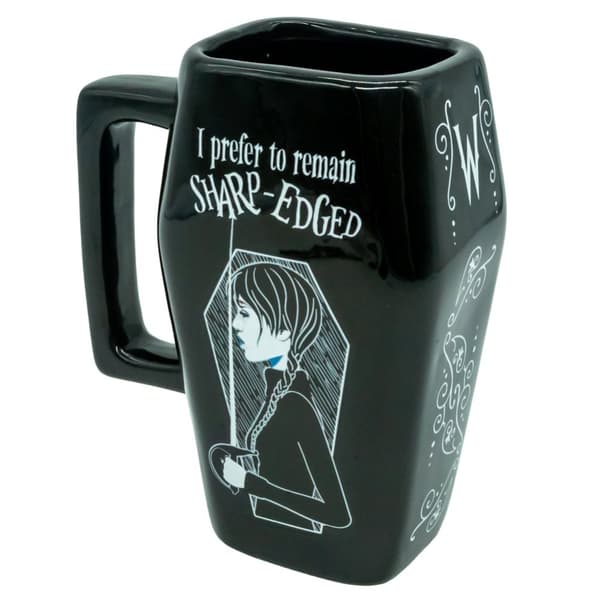 Wednesday I Prefer To Remain Sharp-Edged Coffin Mug Black/White/Purple One Size
