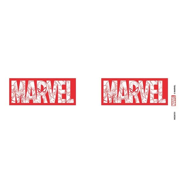 Marvel Muggen med karaktärernas logotyp