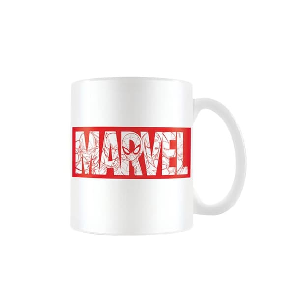 Marvel Muggen med karaktärernas logotyp White/Red One Size