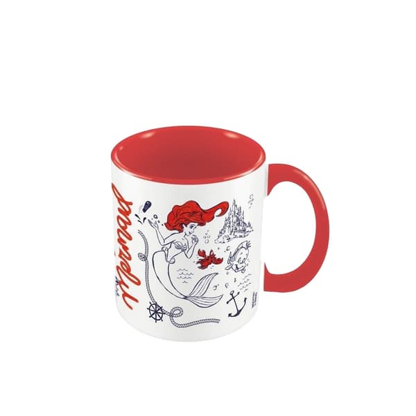The Little Mermaid Indvendigt tofarvet krus White/Red One Size