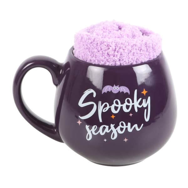 Something Different Spooky Season Mug and Sock Set Purple/Lilac One Size