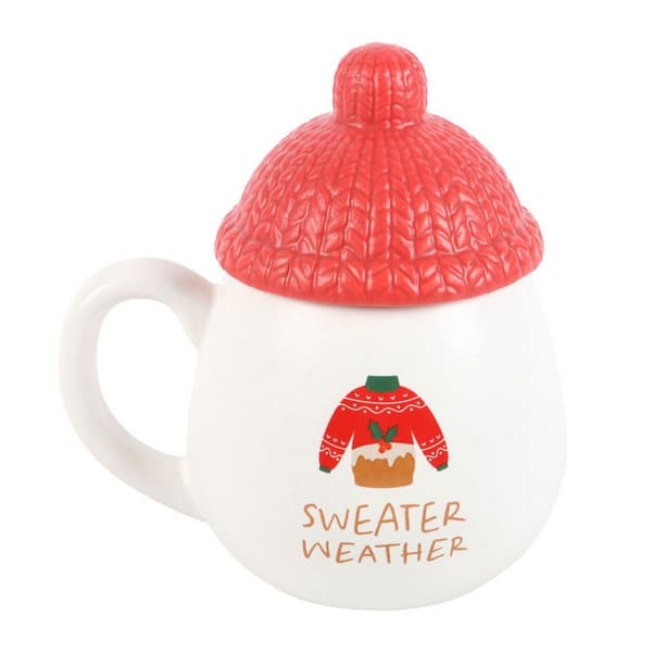 Something Different Sweater Weather Mug With Lid White/Red One Size