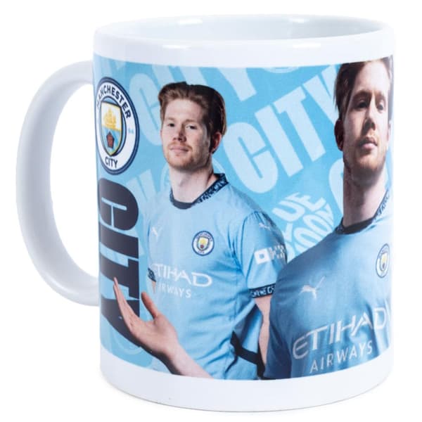 Manchester City FC Kevin De Bruyne Mug Sky Blue/White/Gold One Size