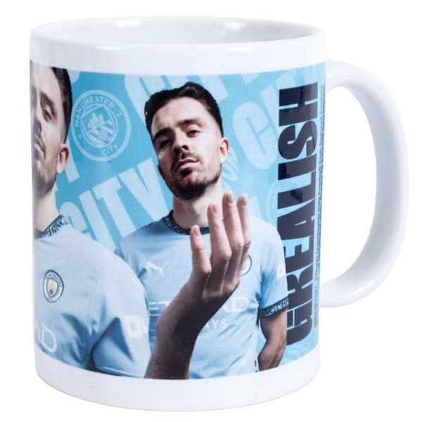 Manchester City FC Grealish Mug White/Blue/Black 9cm x 8cm