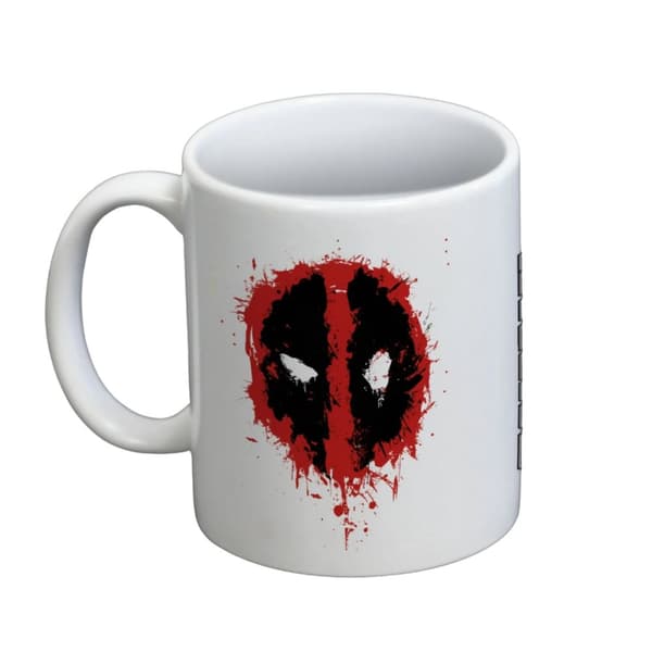 Deadpool Logo Splatter Mug White/Red/Black One Size