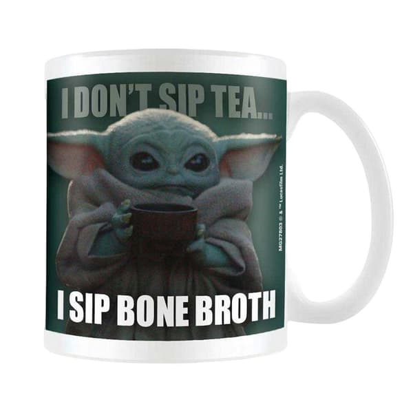 Star Wars: The Mandalorian Bone Broth Grogu Mug Green/White 12cm x 10.5cm x 8.7cm