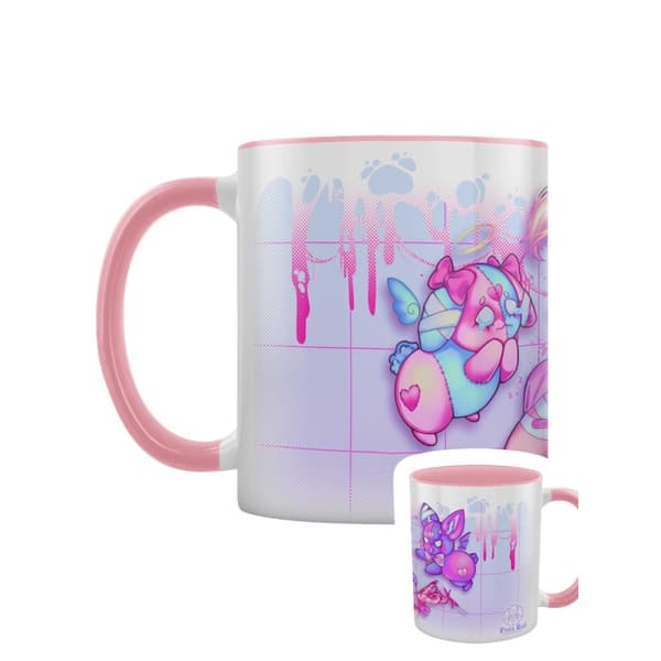 Pinku Kult Fragile Inner Two Tone Mug White/Pink/Purple One Size