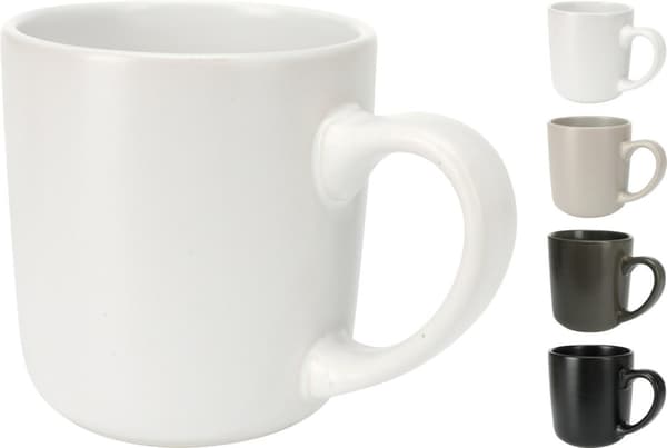 Mugg Vit Svart Grå Beige Keramik 4-pack