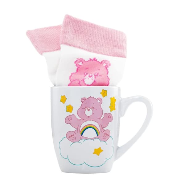 Care Bears Cheer Bear Mug and Sock Set White/Pink One Size