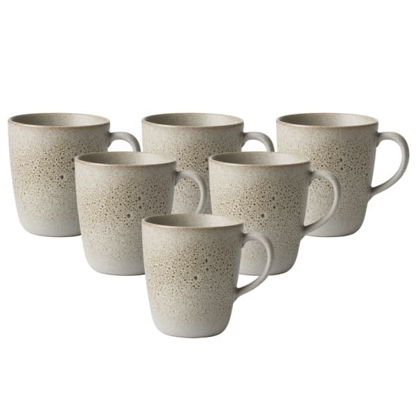 Raw Beige Sand Thermos Mug w Handle 35cl, 6-pack - Aida