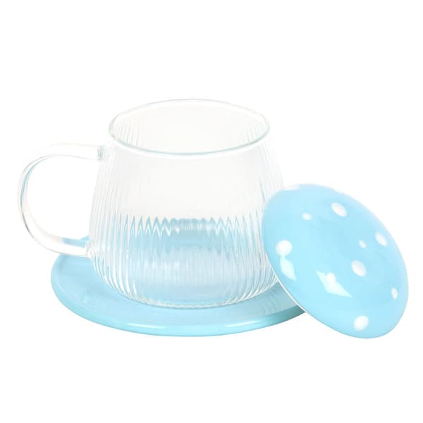 Something Different Mushroom Glass Mug & Saucer