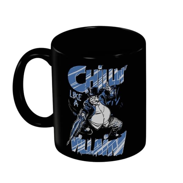 Batman Penguin Chillin Mug Black/Blue 12cm x 10.5cm x 8.7cm
