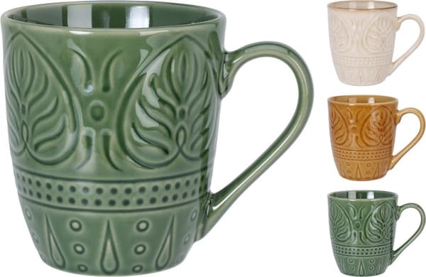 Mugg Brunorange Keramik 39 cl 4-pack