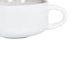 Miniatyrbilde 9 av 9: Sett med 4 kopper med skål Hvit Steintøy Kaolin Håndlaget Reaktiv glasur Servise Tekopper Kaffekopper