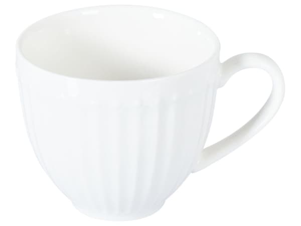 Set med 4 Koppar med Fat Vit Porslin Kaolin Handgjord Glansig Finish Service för 4 Personer Te Kaffe Kök Matsal