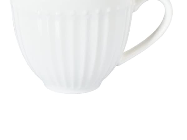 Set med 4 Koppar med Fat Vit Porslin Kaolin Handgjord Glansig Finish Service för 4 Personer Te Kaffe Kök Matsal
