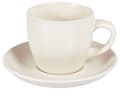 Miniatyrbild 4 av 9: Set med 4 Koppar med Fat Vitt Stengods Kaolin Handgjord Reaktiv Glasyr Finish Service för 4 Personer Te Kaffe Kök Matsal