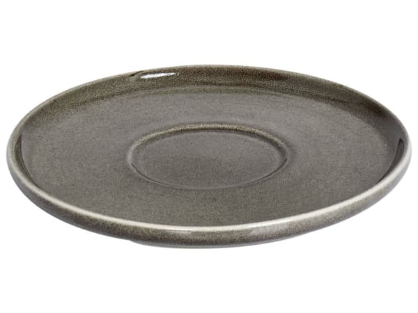 Set med 4 Koppar med Fat Grå Stengods Kaolin Handgjord Reaktiv Glasyr Finish Service för 4 Personer Te Kaffe Kök Matsal