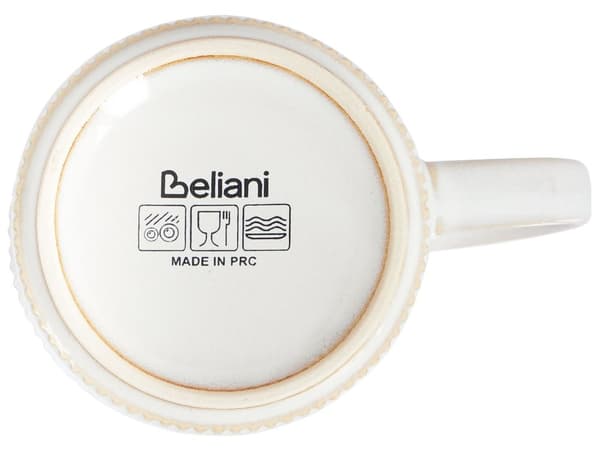 Set med 4 Muggar Ljusbeige Stengods Kaolin Handgjord Reaktiv Glasyr Finish Kök Matsal