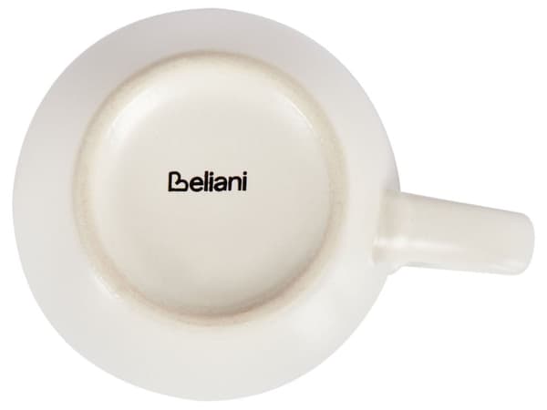 Sæt med 4 kopper med skål Hvidt stentøj Kaolin Håndlavet Reaktiv glasur Porcelæn Tekopper